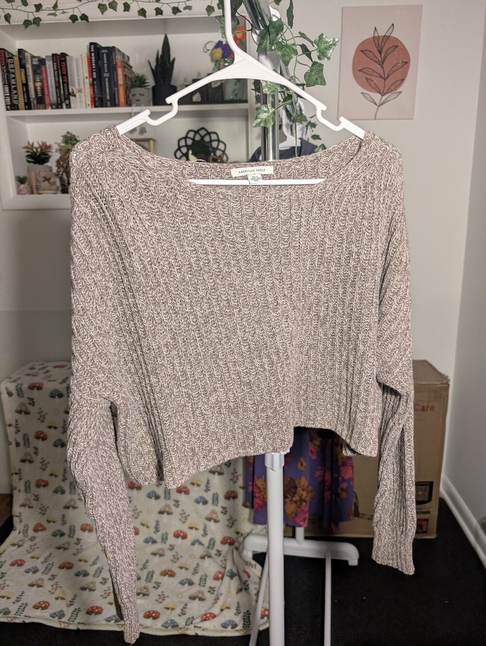 American Eagle Cropped Knit Sweater Size S